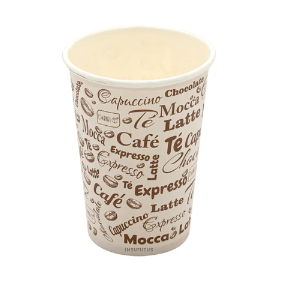 VASO DE 12 ONZ BLANCO CON DISEÑO - 25 UNIDADES