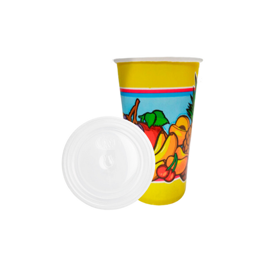 VASO FRUTADO 12 ONZAS CON TAPA - 25 UNIDADES