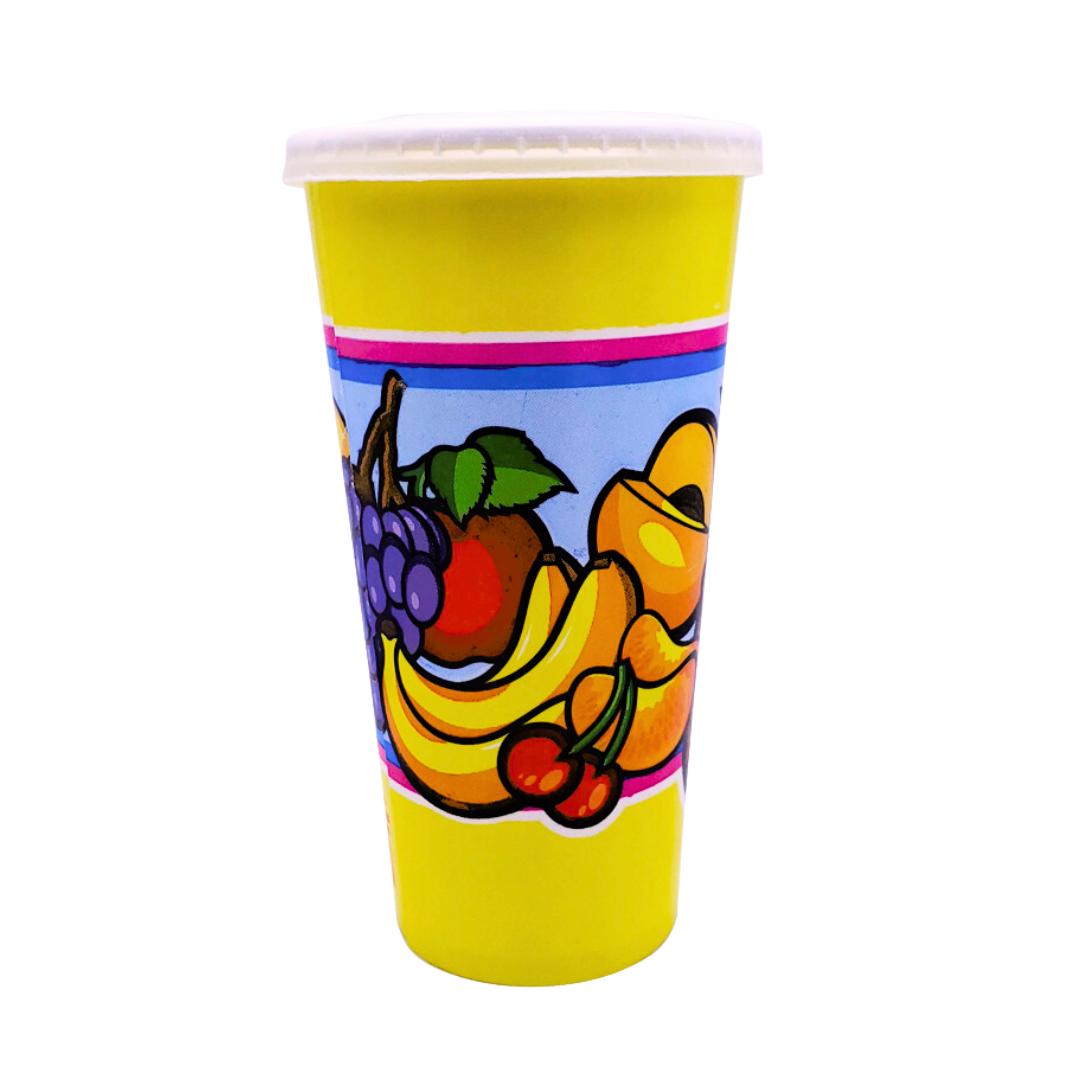 VASO 16 ONZAS FRUTADO CON TAPA - 25 UNIDADES